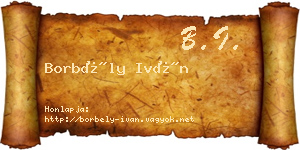 Borbély Iván névjegykártya