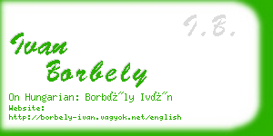 ivan borbely business card